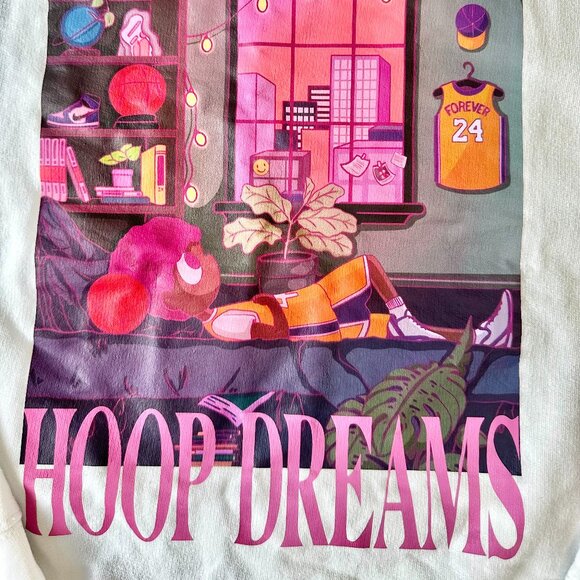 Independent Trading Company Sweatshirt Hoop Dreams Adults Size XL White Preowned - Picture 3 of 9